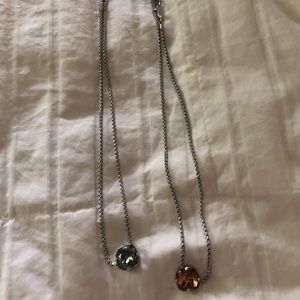 Sabika jeweled necklaces - orange and solver color